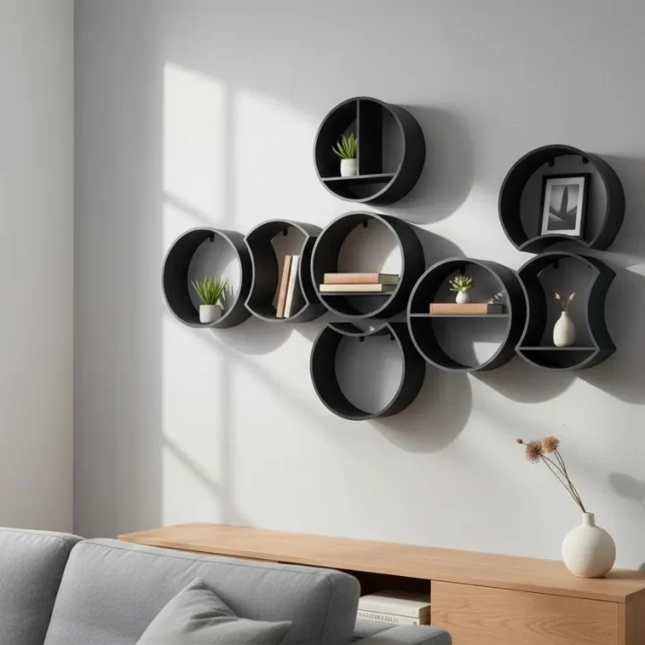 Sistem modular de rafturi rotunde